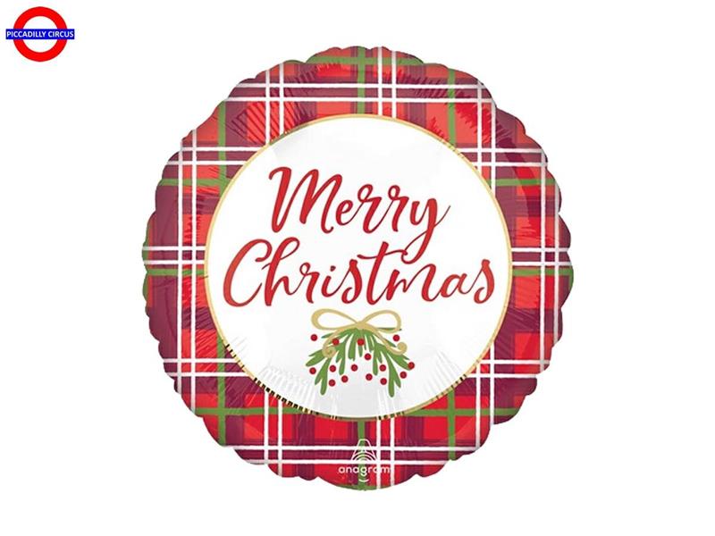 MYLAR 18 NATALE CHRISTMAS PLAID