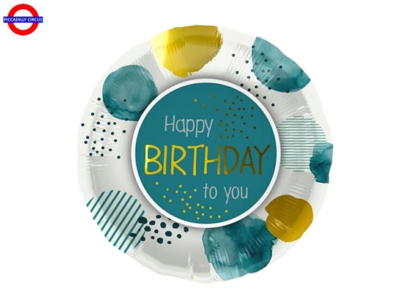 MYLAR COMPLEANNO 18 TEAL GOLD