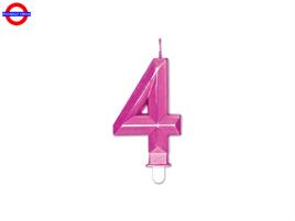 CANDELINA NUM. DIAMANT METAL FUXIA CM.9 N°4