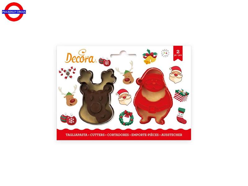 TAGLIAPASTA IN PLASTICA BABBO NATALE E RENNA SET 2 PZ