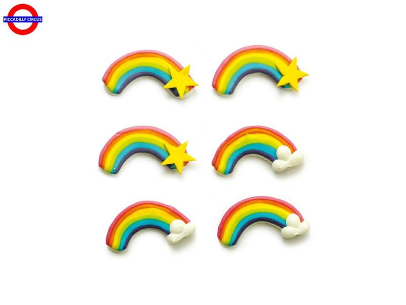 DECORAZIONE ZUCCHERO ARCOBALENO CF.6 PZ