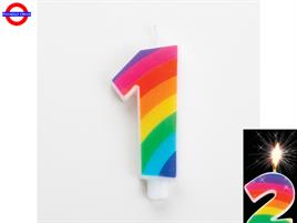 CANDELINA NUM. SCINTILLANTE RAINBOW CM.9,5 N°1