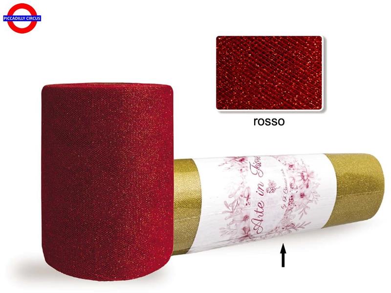 TULLE GLITTER cm25X100m ROSSO