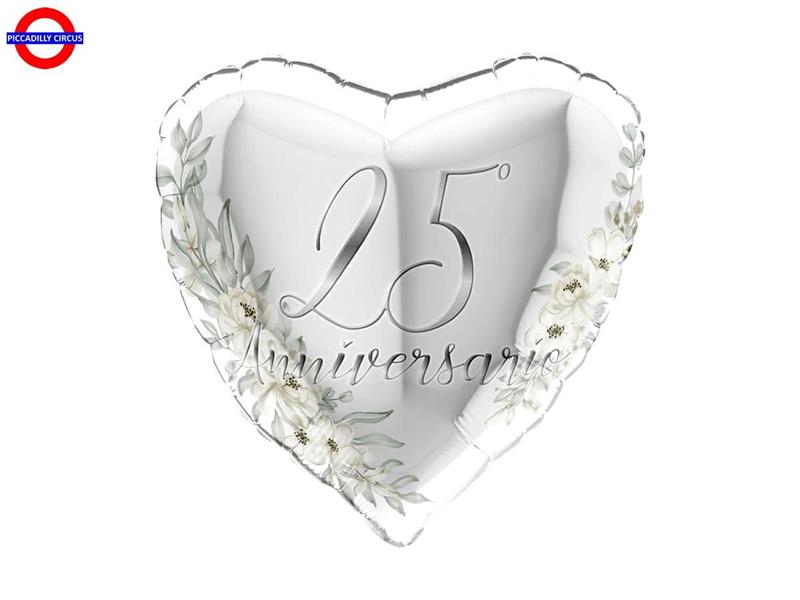 MYLAR ANNIVERSARIO 18 25° ANNIVERSARIO CUORE