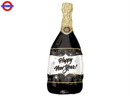MYLAR SUPER SHAPE BOTTIGLIA CHAMPAGNE HAPPY NEW YEAR 36