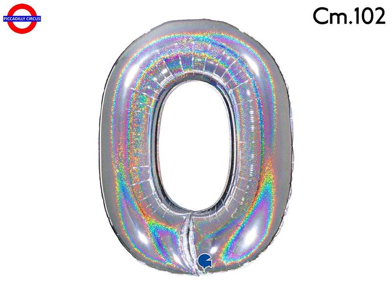 MEGALOON NUMERO CM.102 GLITTER OLOGRAFICO ARGENTO 0