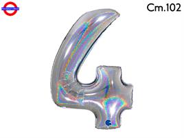 MEGALOON NUMERO CM.102 GLITTER OLOGRAFICO ARGENTO 4