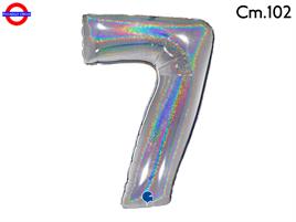 MEGALOON NUMERO CM.102 GLITTER OLOGRAFICO ARGENTO 7