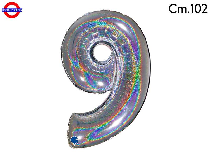 MEGALOON NUMERO CM.102 GLITTER OLOGRAFICO ARGENTO 9