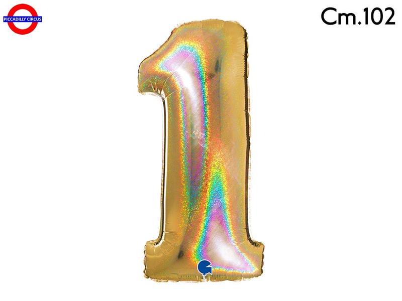 MEGALOON NUMERO CM.102 GLITTER OLOGRAFICO ORO 1