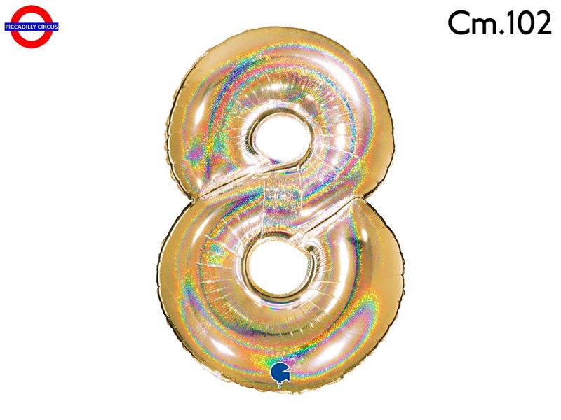 MEGALOON NUMERO CM.102 GLITTER OLOGRAFICO ORO 8