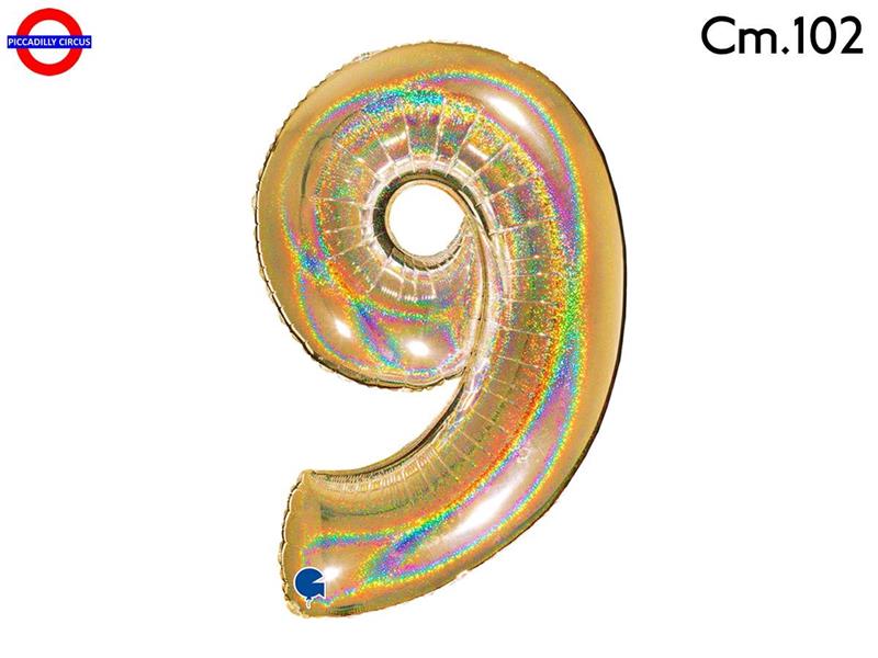 MEGALOON NUMERO CM.102 GLITTER OLOGRAFICO ORO 9