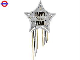 MYLAR SUPER SHAPE HAPPY NEW YEAR STELLA 25