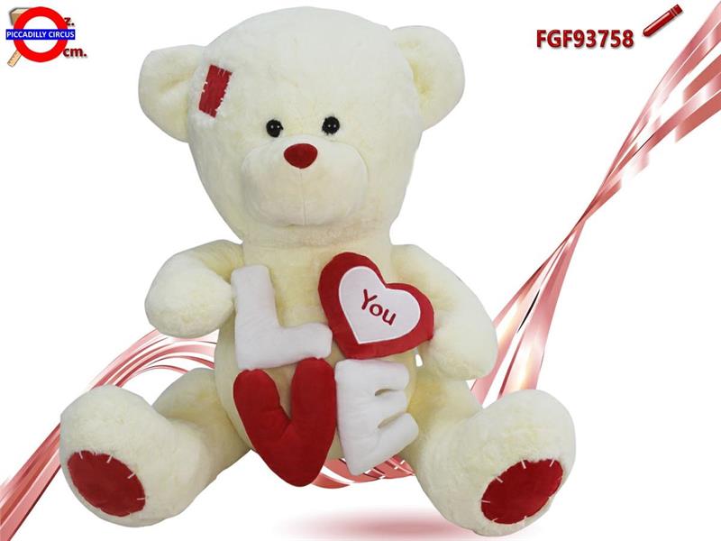 ORSO BIANCO CON SCRITTA LOVE CM.75