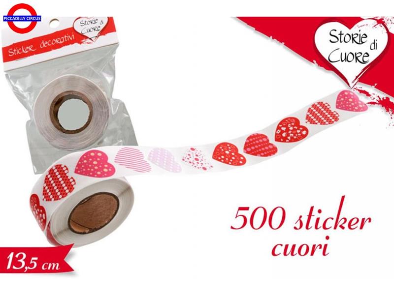 STICKER CUORI IN ROTOLO CF.500 PZ