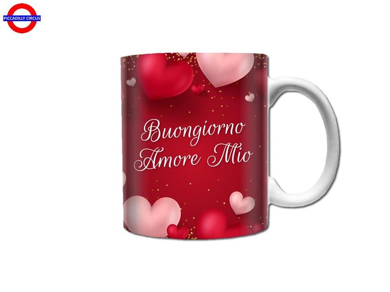 TAZZA CERAMICA - BUONGIORNO AMORE MIO CUORI 3D