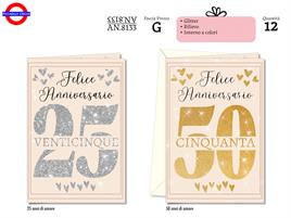 BIGLIETTO ANNIVERSARIO - 25 E 50 ANNI
