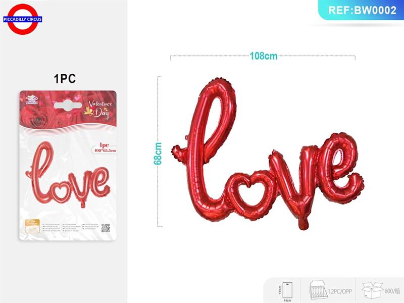 MYLAR AMORE SUPER SHAPE LOVE ROSSO CM.108