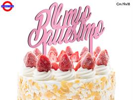 CAKE TOPPER BATTESIMO - PLEX ROSA IL MIO BAT. CM.19X18