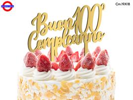 CAKE TOPPER 100 ANNI - PLEX ORO BUON 100° COMP. CM.19X18