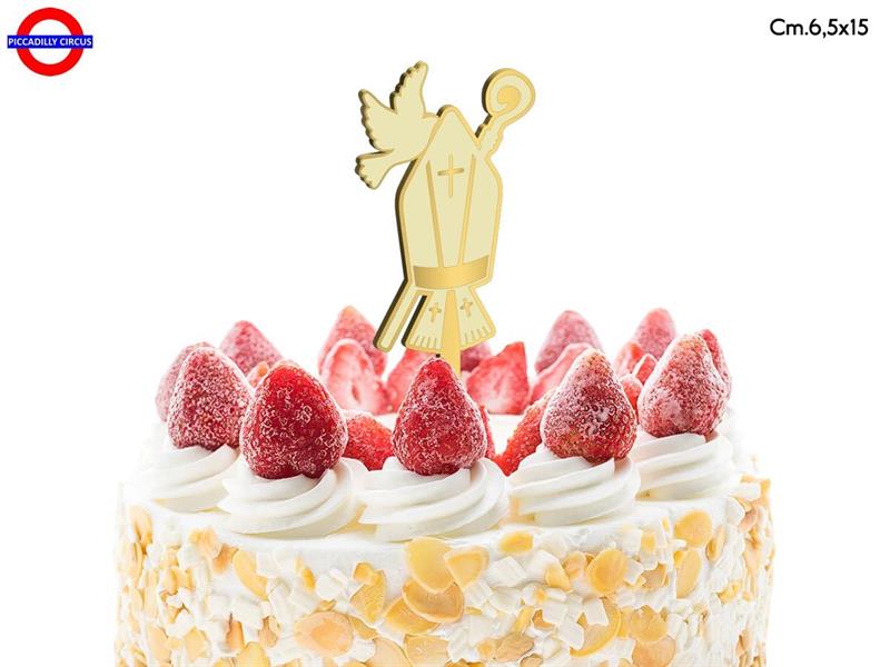 CAKE TOPPER CRESIMA - PLEX ORO SIMBOLI CM.6,5X15