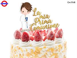CAKE TOPPER COMUNIONE - P.COMUNIONE BIMBO CM.17X18