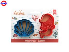 TAGLIAPASTA SIRENETTA E CONCHIGLIA IN PLASTICA SET 2 PZ