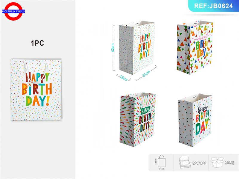 SHOPPER HAPPY BIRTHDAY COLOR 31X42X12 4 SOG.