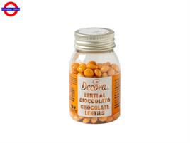 MINI LENTI AL CIOCCOLATO A LATTE ARANCIO CF.80g