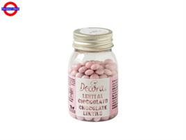 MINI LENTI AL CIOCCOLATO A LATTE ROSA CF.80g