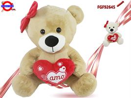 ORSO CON CUORE E FIOCCO CM.85 2 COL.