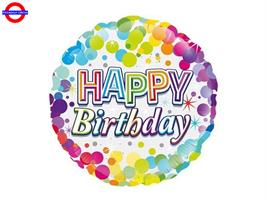 MYLAR HAPPY BIRTHDAY MULTICOLOR DOTS 18
