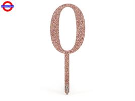 CAKE TOPPER ACRILIC SPARKLING ROSE GOLD N.0