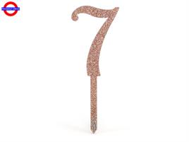 CAKE TOPPER ACRILIC SPARKLING ROSE GOLD N.7