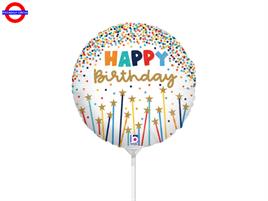 MYLAR HAPPY BIRTHDAY MINI SHAPE 9 IRID COLOR