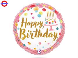 MYLAR HAPPY BIRTHDAY MINI SHAPE 9 ROSA