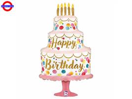 MYLAR HAPPY BIRTHDAY PINK CAKE SUPER SHAPE 33