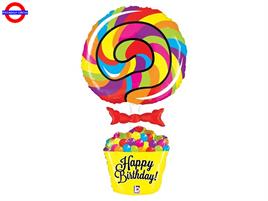 MYLAR HAPPY BIRTHDAY LOLLIPOP SUPER SHAPE 32