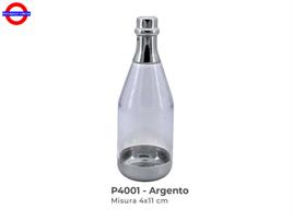 CONTENITORE PLEX BOTTIGLIA ARGENTO H.12CM D.4.5CM