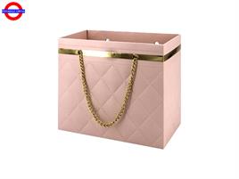 BORSETTA ROSA ANTICO E ORO CON CATENA CM.18X10X15