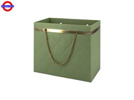 BORSETTA SALVIA E ORO CON CATENA CM.18X10X15