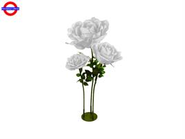 BASE METALLO PER 3 FIORI BIANCO CM.37/50/75
