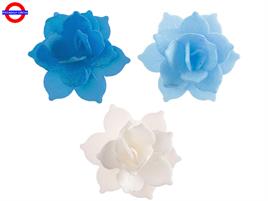 DECORAZIONE FIORE IN CIALDA SFUMATURE DEL BLU D.4,5 P.8
