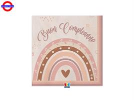 BUON COMPLEANNO BOHO ROSA 20 TOVAGLIOLO 33X33