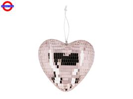 MIRROR BALL HEART ROSE GOLD CM.20