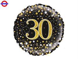 MYLAR 30 ANNI 18 SPARKLING FIZZ BLACK E GOLD