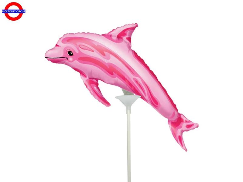 MYLAR ANIMAL MINI SHAPE DELFINO ROSA