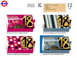BIGLIETTO 18 ANNI -- PORTASOLDI ORO E RILIEVI 4 ASS.