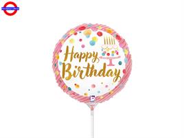 MYLAR HAPPY BIRTHDAY ROSA MINI SHAPE 9