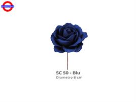 ROSA VELLUTO BLU SCURO D/8CM